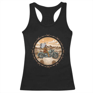 Native American Biker Gift Racerback Tank Top Skull Motorcycle Rider