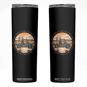 Native American Biker Gift Skinny Tumbler Skull Motorcycle Rider