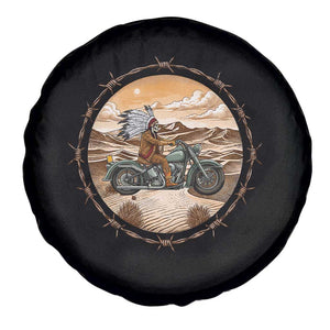 Native American Biker Gift Spare Tire Cover Skull Motorcycle Rider