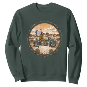 Native American Biker Gift Sweatshirt Skull Motorcycle Rider