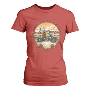 Native American Biker Gift T Shirt For Women Skull Motorcycle Rider