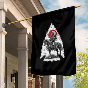 Vintage Native American Warrior Garden Flag Horse Rider Feather Headdress Graphic