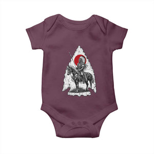 Vintage Native American Warrior Baby Onesie Horse Rider Feather Headdress Graphic