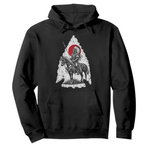 Vintage Native American Warrior Hoodie Horse Rider Feather Headdress Graphic