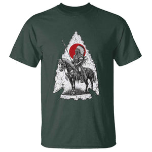 Vintage Native American Warrior T Shirt Horse Rider Feather Headdress Graphic