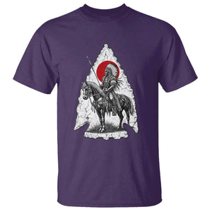 Vintage Native American Warrior T Shirt Horse Rider Feather Headdress Graphic