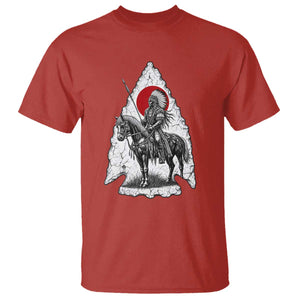 Vintage Native American Warrior T Shirt Horse Rider Feather Headdress Graphic