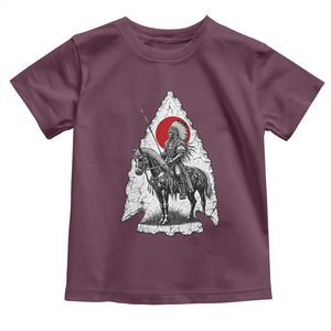 Vintage Native American Warrior Toddler T Shirt Horse Rider Feather Headdress Graphic