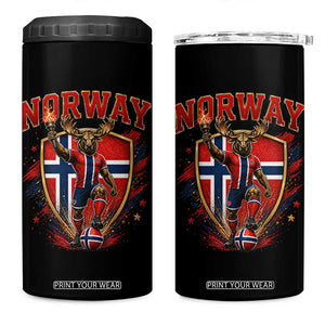 Funny Norway Norwegian Moose 4 in 1 Can Cooler Tumbler Soccer Fan Game Day Gift TS12 One Size: 16 oz Black Print Your Wear