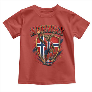Funny Norway Norwegian Moose Toddler T Shirt Soccer Fan Game Day Gift TS12 Red Print Your Wear