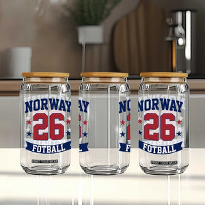 Vintage Norway Fotball Glass Can Norwegian Flag Game Day Fan Gift TS12 Print Your Wear