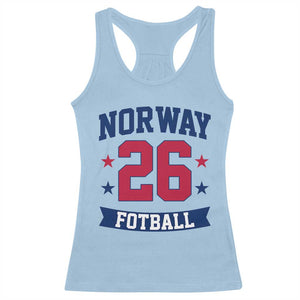 Vintage Norway Fotball Racerback Tank Top Norwegian Flag Game Day Fan Gift TS12 Light Blue Print Your Wear