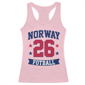 Vintage Norway Fotball Racerback Tank Top Norwegian Flag Game Day Fan Gift TS12 Light Pink Print Your Wear