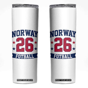 Vintage Norway Fotball Skinny Tumbler Norwegian Flag Game Day Fan Gift TS12 White Print Your Wear