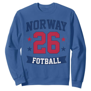 Vintage Norway Fotball Sweatshirt Norwegian Flag Game Day Fan Gift TS12 Royal Blue Print Your Wear