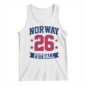 Vintage Norway Fotball Tank Top Norwegian Flag Game Day Fan Gift TS12 White Print Your Wear