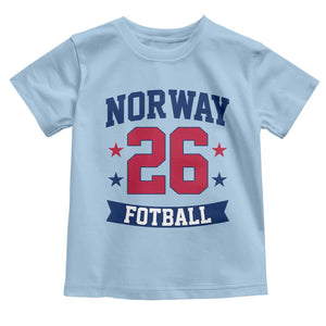 Vintage Norway Fotball Toddler T Shirt Norwegian Flag Game Day Fan Gift TS12 Light Blue Print Your Wear