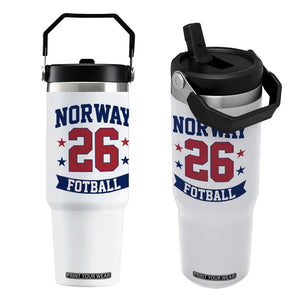 Vintage Norway Fotball Flip Straw Tumbler Norwegian Flag Game Day Fan Gift TS12 One Size: 30 oz White Print Your Wear