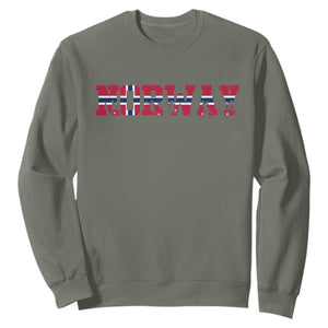 Vintage Norway Fotball Sweatshirt Scandinavian Pride Fan Gift TS12 Military Green Print Your Wear