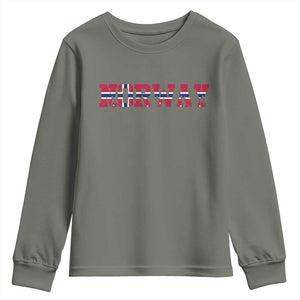 Vintage Norway Fotball Youth Sweatshirt Scandinavian Pride Fan Gift TS12 Military Green Print Your Wear