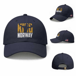 King Of Norway Football Baseball Cap Proud Norwegian Supporter Fan TS12 Baseball Cap Universal Fit Navy Print Your Wear