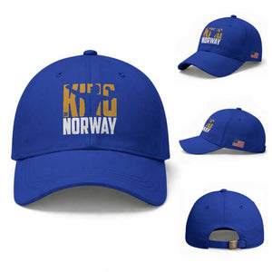 King Of Norway Football Baseball Cap Proud Norwegian Supporter Fan TS12 Baseball Cap Universal Fit Royal Blue Print Your Wear
