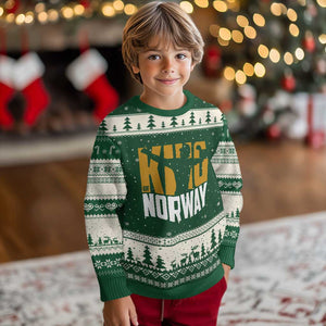 King Of Norway Football Ugly Christmas Sweater Proud Norwegian Supporter Fan TS12 Forest Green Beige Print Your Wear