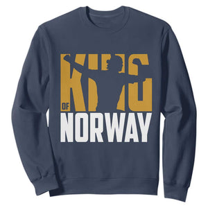 King Of Norway Football Sweatshirt Proud Norwegian Supporter Fan TS12 Navy Print Your Wear