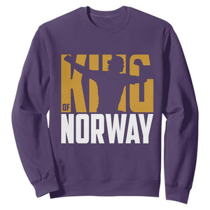King Of Norway Football Sweatshirt Proud Norwegian Supporter Fan TS12 Purple Print Your Wear