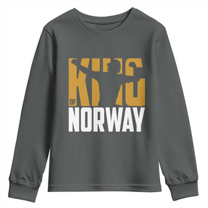 King Of Norway Football Youth Sweatshirt Proud Norwegian Supporter Fan TS12 Dark Heather Print Your Wear