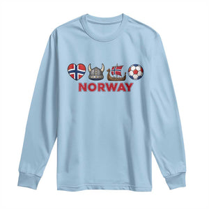 Norwegian Pride Long Sleeve Shirt Norway Soccer Football Supporter Gift TS12 Light Blue Print Your Wear