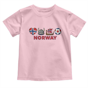 Norwegian Pride Toddler T Shirt Norway Soccer Football Supporter Gift TS12 Light Pink Print Your Wear