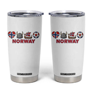 Norwegian Pride Tumbler Cup Norway Soccer Football Supporter Gift TS12 White Print Your Wear