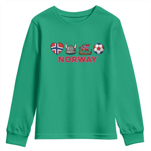 Norwegian Pride Youth Sweatshirt Norway Soccer Football Supporter Gift TS12 Irish Green Print Your Wear