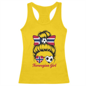 Norwegian Soccer Girl Racerback Tank Top Messy Bun Sunglasses Football Fan TS12 Daisy Print Your Wear