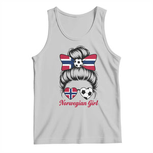 Norwegian Soccer Girl Tank Top Messy Bun Sunglasses Football Fan TS12 Ash Print Your Wear
