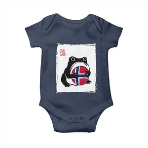 Grumpy Frog Norway Soccer Fan Baby Onesie Japanese Style Match Day TS12 Navy Print Your Wear
