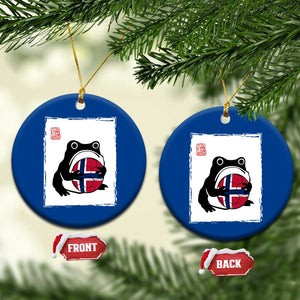 Grumpy Frog Norway Soccer Fan Ceramic Ornament Japanese Style Match Day TS12 1pc Blue Print Your Wear