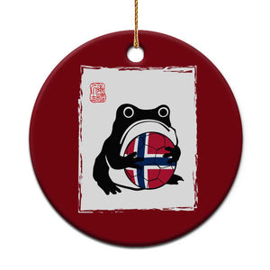 Grumpy Frog Norway Soccer Fan Ceramic Ornament Japanese Style Match Day TS12 1pc Red Print Your Wear