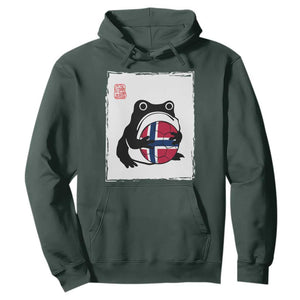Grumpy Frog Norway Soccer Fan Hoodie Japanese Style Match Day TS12 Dark Forest Green Print Your Wear