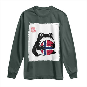 Grumpy Frog Norway Soccer Fan Long Sleeve Shirt Japanese Style Match Day TS12 Dark Forest Green Print Your Wear