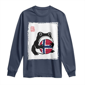 Grumpy Frog Norway Soccer Fan Long Sleeve Shirt Japanese Style Match Day TS12 Navy Print Your Wear