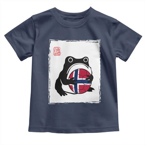 Grumpy Frog Norway Soccer Fan Toddler T Shirt Japanese Style Match Day TS12 Navy Print Your Wear
