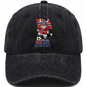 Ro Ro Norway Washed Cotton Baseball Cap Norwegian Pride Cat Lover Norway Flag Gift TS12 Print Your Wear