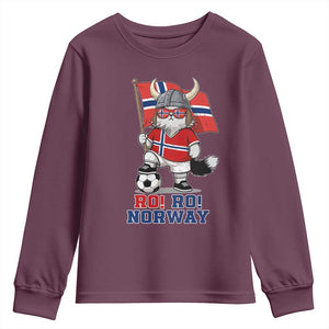 Ro Ro Norway Youth Sweatshirt Norwegian Pride Cat Lover Norway Flag Gift TS12 Maroon Print Your Wear