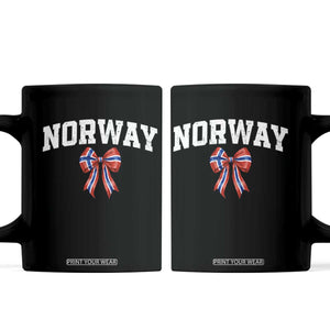 Norwegian Girl Coquette Bow Coffee Mug Norway Flag Pride Gift TS12 Black Print Your Wear