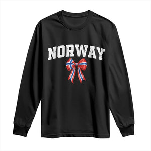 Norwegian Girl Coquette Bow Long Sleeve Shirt Norway Flag Pride Gift TS12 Black Print Your Wear