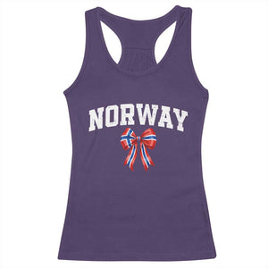 Norwegian Girl Coquette Bow Racerback Tank Top Norway Flag Pride Gift TS12 Purple Print Your Wear