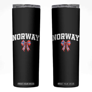 Norwegian Girl Coquette Bow Skinny Tumbler Norway Flag Pride Gift TS12 Black Print Your Wear