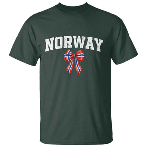 Norwegian Girl Coquette Bow T Shirt Norway Flag Pride Gift TS12 Dark Forest Green Print Your Wear